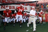 Bo Pelini leads the Huskers through the tunnel at Memorial Stadium - photo by Joe Mixan