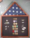 Navy shadow box with flag case